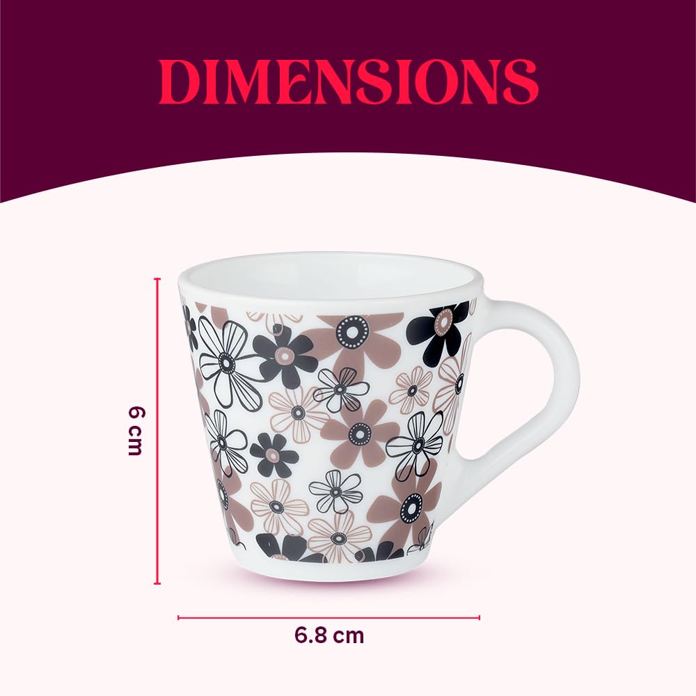 Macy Opalware Mug, Set of 6 Tea/coffee Mugs, 110 ml Each
