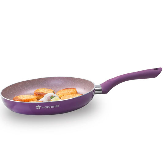 Royal Velvet Non-stick 24 cm Fry pan I Induction Ready, Soft-touch handles, Non - Toxic I Virgin Aluminium
