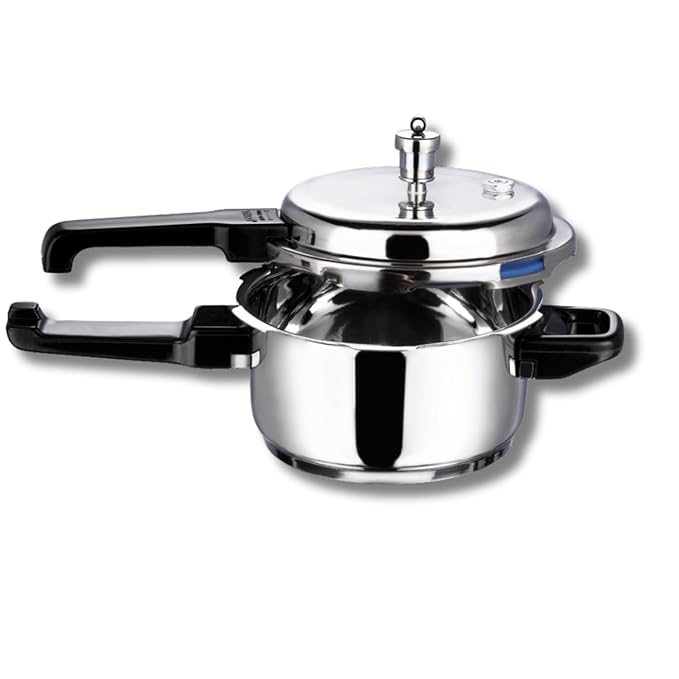 18/8 Stainless Steel Pressure Cooker Outer Lid 5 L, Unique Sandwich Bottom Cooker