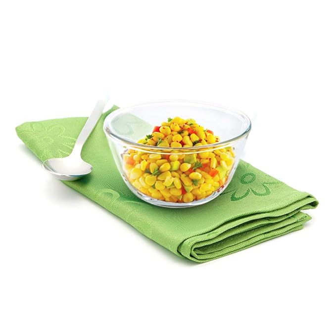 Glass Mixing & Serving Bowls With Lids, Oven & Microwave Safe Bowls, Set of 2 (900 ml Each)