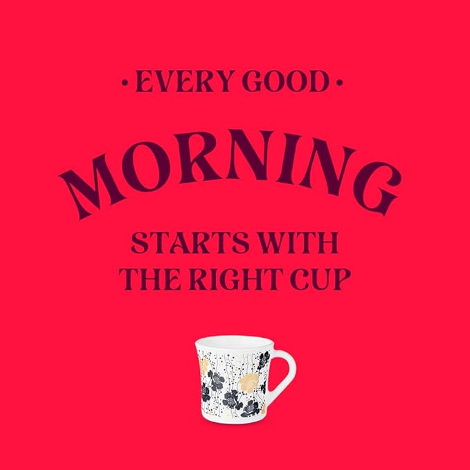 Dreamer Opalware Mug, Set of 6 Tea/coffee Mugs, 210 ml Each