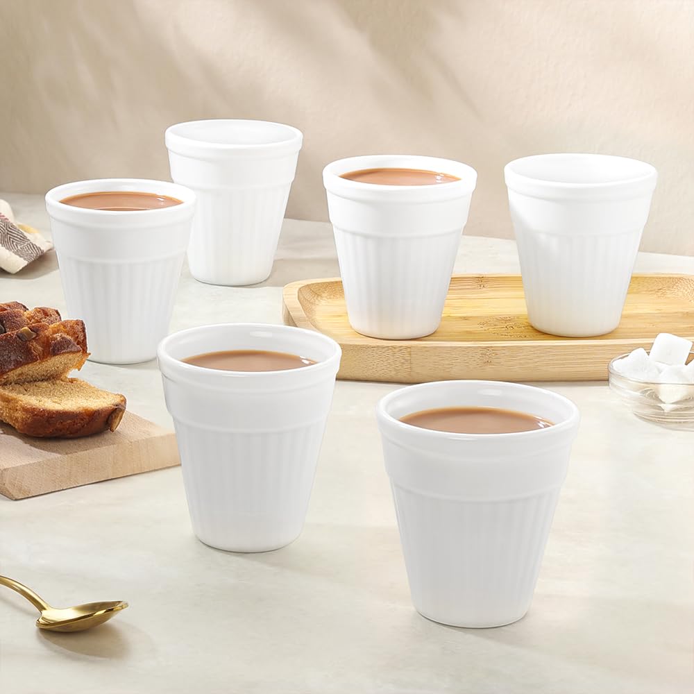6 Pcs Tea/coffee Opalware Kulhad Set, 100 ml Each