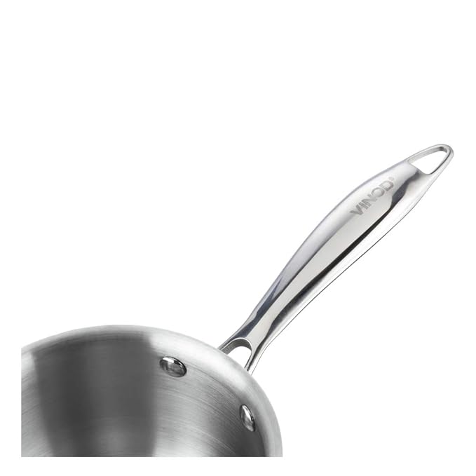 Triply Stainless Steel Saucepan with Lid - 1.2 L (14 cm), 2.5 mm Thick, Tea, Chai Pan