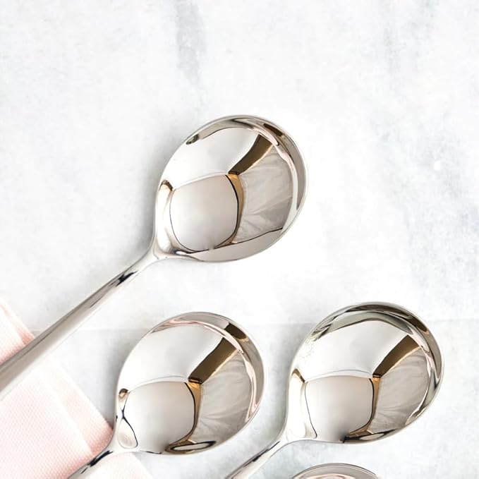 Stainless Steel Decoline Soup Spoon Set of 6, Dishwasher Safe, Modern Elegance, Serveware & Tableware