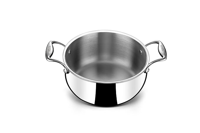 Triply Stainless Steel Belly Saucepot With Lid, Induction Base Casserole, Briyani Pot/ Handi, 4.3 L