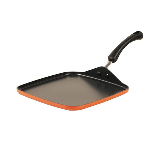 Non Stick Aluminium Square Tawa 28 cm Orange