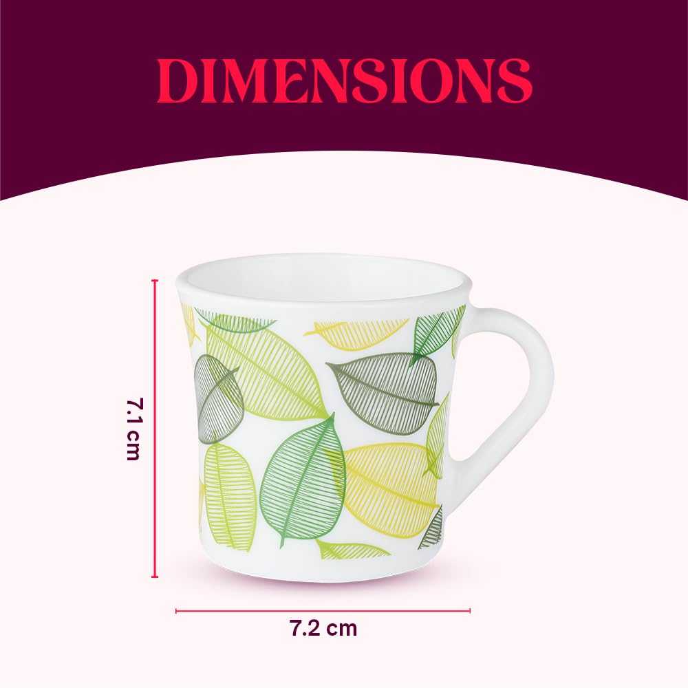 Noma Opalware Mug, Set of 6 Tea/coffee Mugs, 160 ml Each