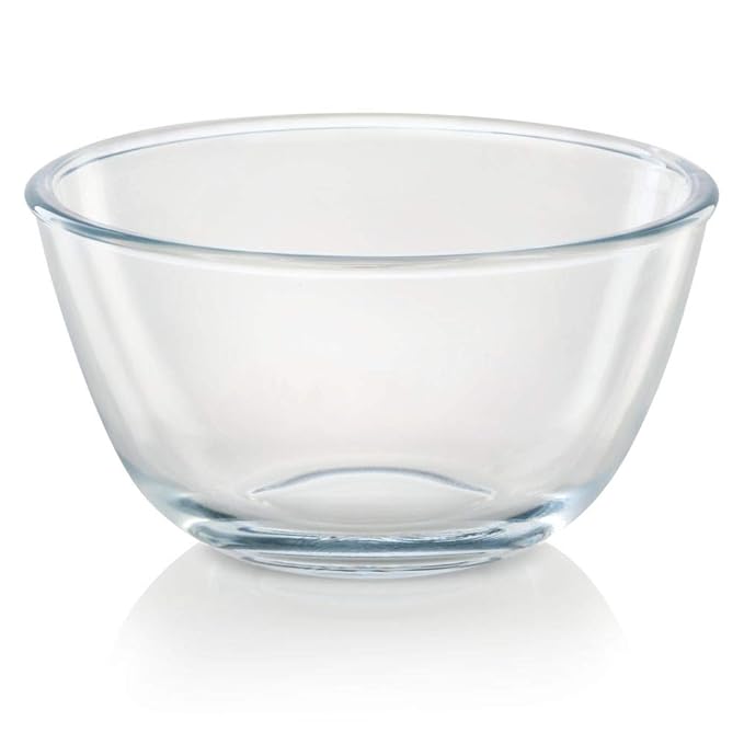 Glass Mixing & Serving Bowl With Blue Lid, Oven & Microwave Safe Bowl, 500 ml, Borosilicate Glass