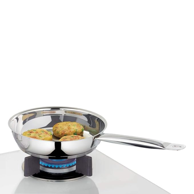 Stainless Steel Frying Pan 1.5 L, 20 cm, Impact Bonded Tri-ply Bottom