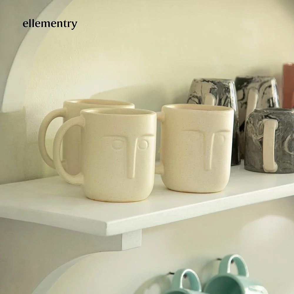 Moai Ceramic Mug Set of 2 (350 ml)