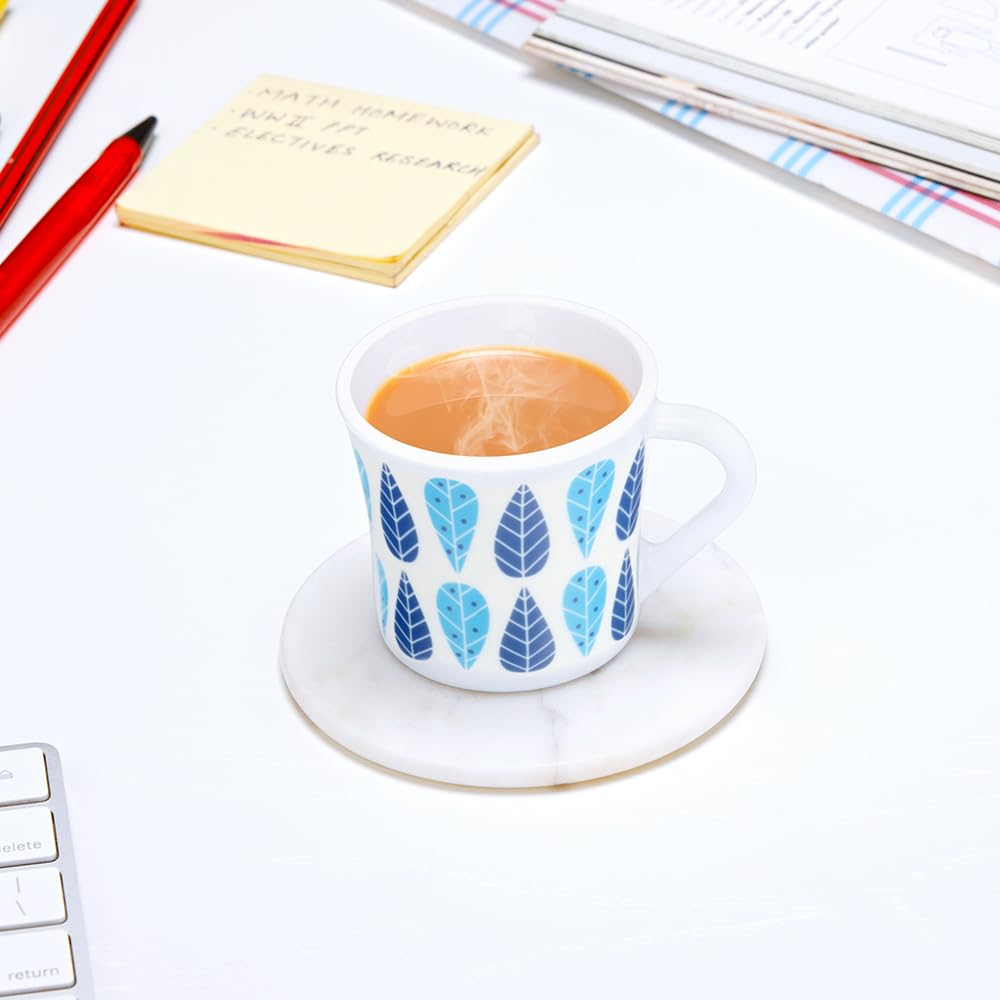 Fable Opalware Mug, Set of 6 Tea/coffee Mugs, 100 ml Each