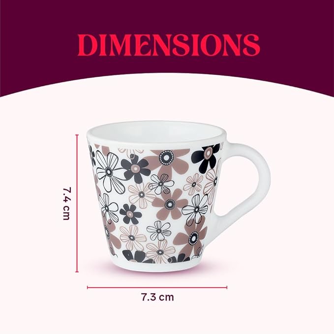 Macy Opalware Mug, Set of 6 Tea/coffee Mugs, 160 ml Each