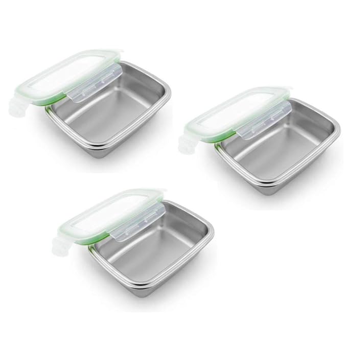 Lunch Box High Steel Rectangle Heavy Duty Airtight Leakproof Unbreakable Storage Container With Lock Lid