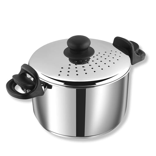 Stainless Steel Cookware Pasta, Noodle Steamer Pot With Lid - 4 L, Rice, Veggies Stainer Pot