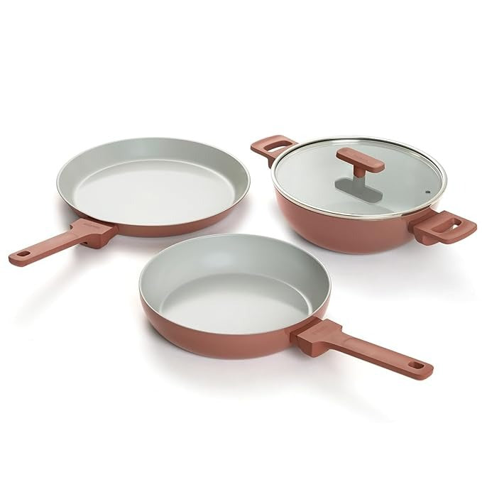 Cookware Set of 3 Soft-Touch Handle Grey
