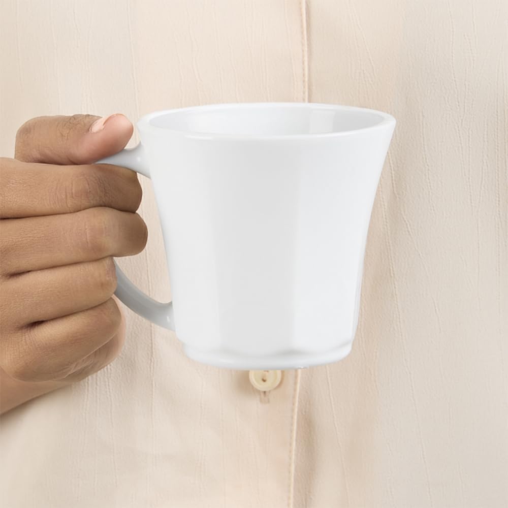 Octa Opalware Mug, Set of 6 Tea/coffee Mugs, 200 ml Each