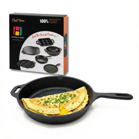 Pre-Seasoned Cast Iron Fry Pan 25 cm 100% Natural Nonstick Non-Toxic Induction Gas