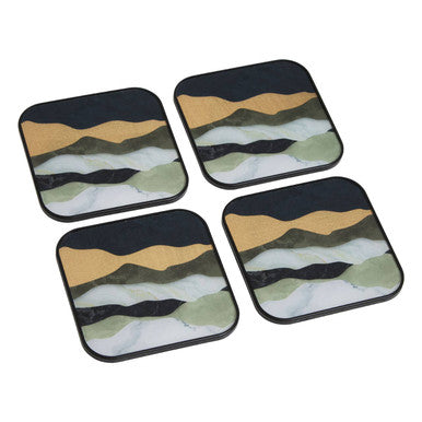 Set of 4 Abstract Colour Square Coasters