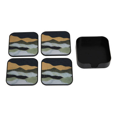 Set of 4 Abstract Colour Square Coasters
