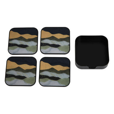 Set of 4 Abstract Colour Square Coasters