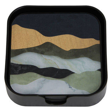 Set of 4 Abstract Colour Square Coasters