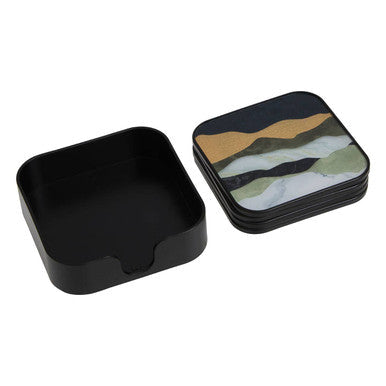 Set of 4 Abstract Colour Square Coasters