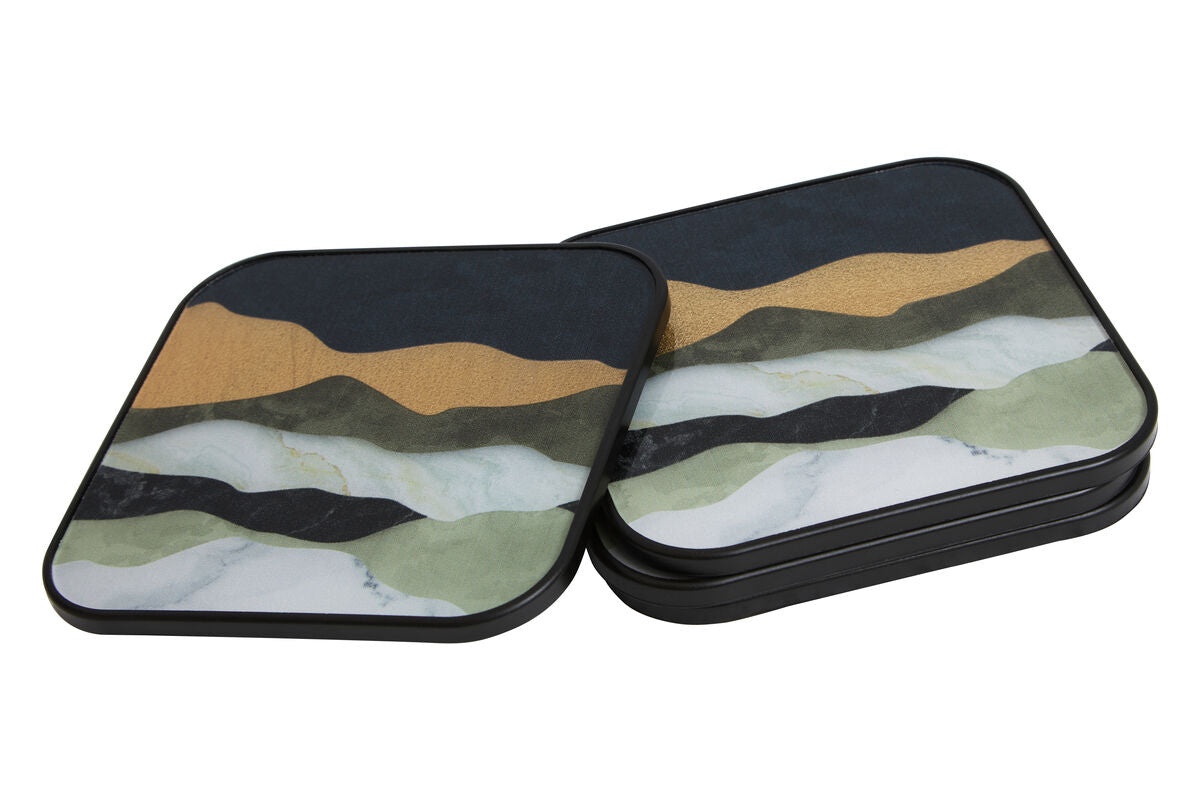 Set of 4 Abstract Colour Square Coasters