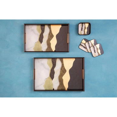 Set of 4 Abstract Colour Square Coasters