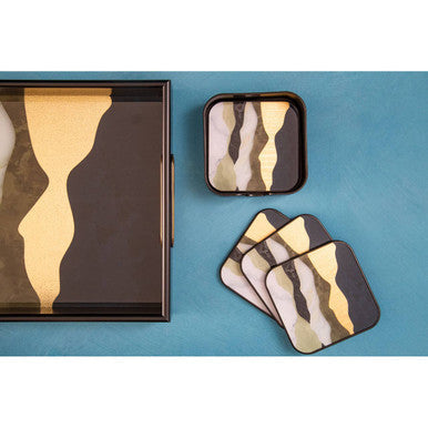 Set of 4 Abstract Colour Square Coasters