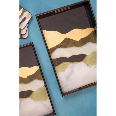 Set of 4 Abstract Colour Square Coasters