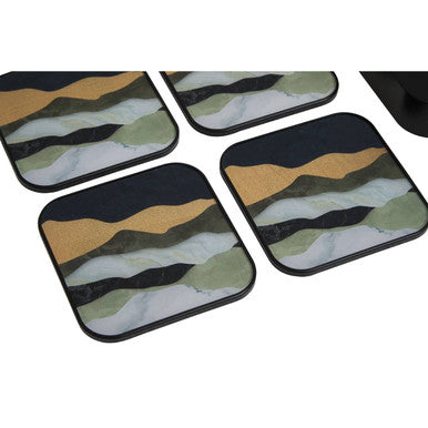 Set of 4 Abstract Colour Square Coasters