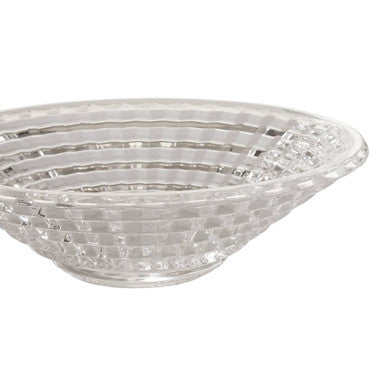 Clear Glass Ridged Rounded Bowl