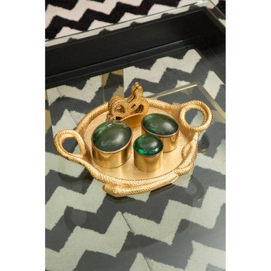 Gold Serpent Curve Decorative Tray