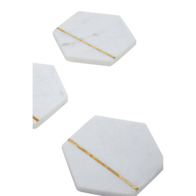 Set of 4 White Marble Coasters