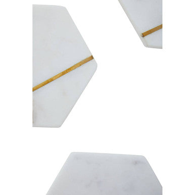 Set of 4 White Marble Coasters