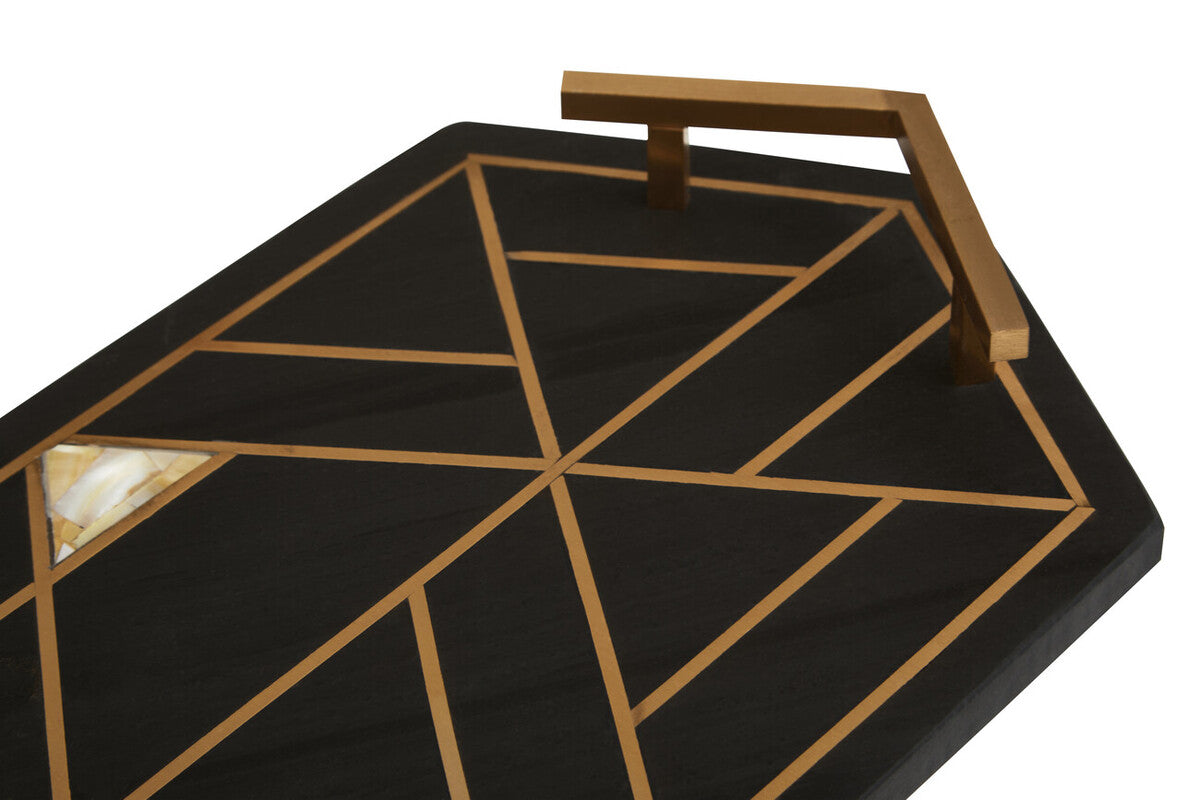 Black Slate Tray with Mother of Pearl Inlay
