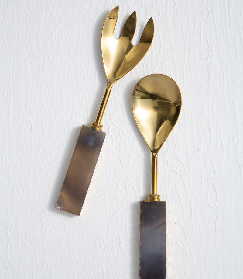 Grey and Gold Serving Set