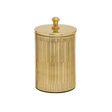 Gold Aluminium Bathroom Jar with Line Effect