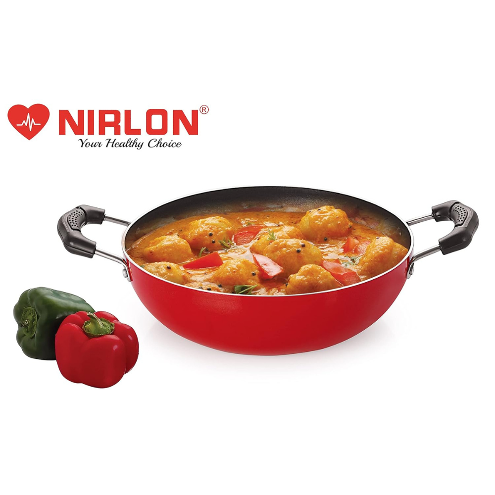 Aluminium Cooking Non-stick Gas Stove Compatible Bottom Deep Fry Kadhai