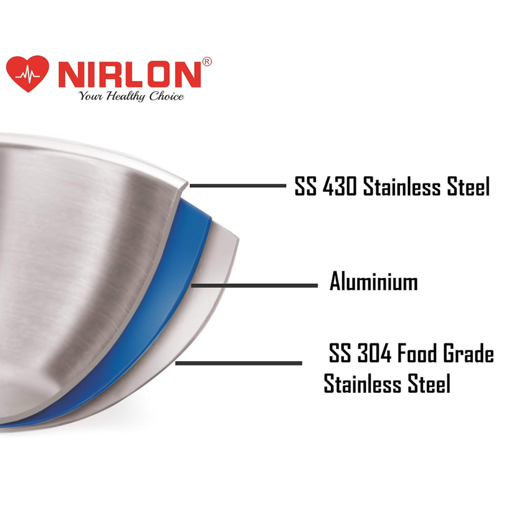 Triply Stainless Steel Fry Pan With Glass Lid- 20 cm
