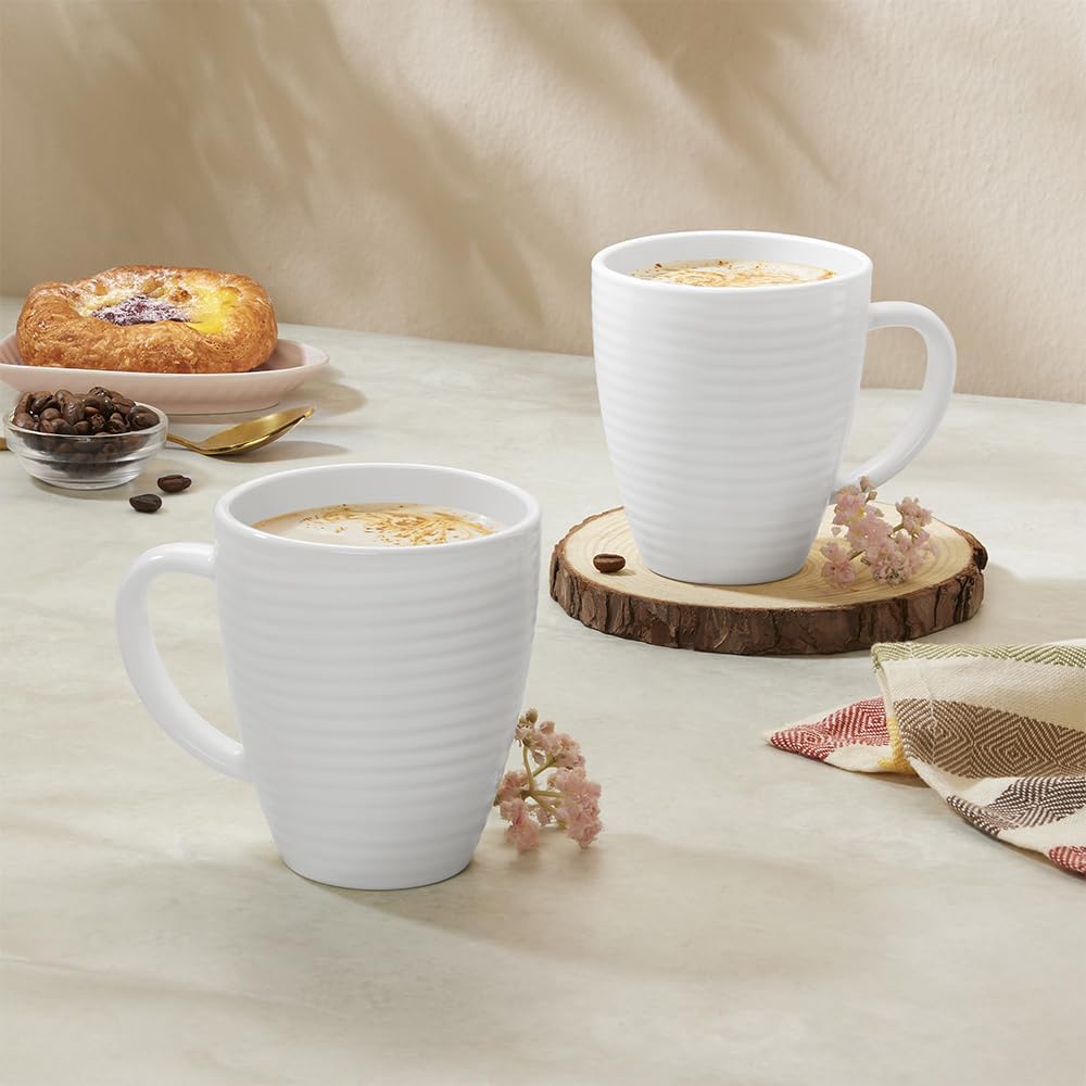 Waves Brown 390 ml Mug, Set of 2