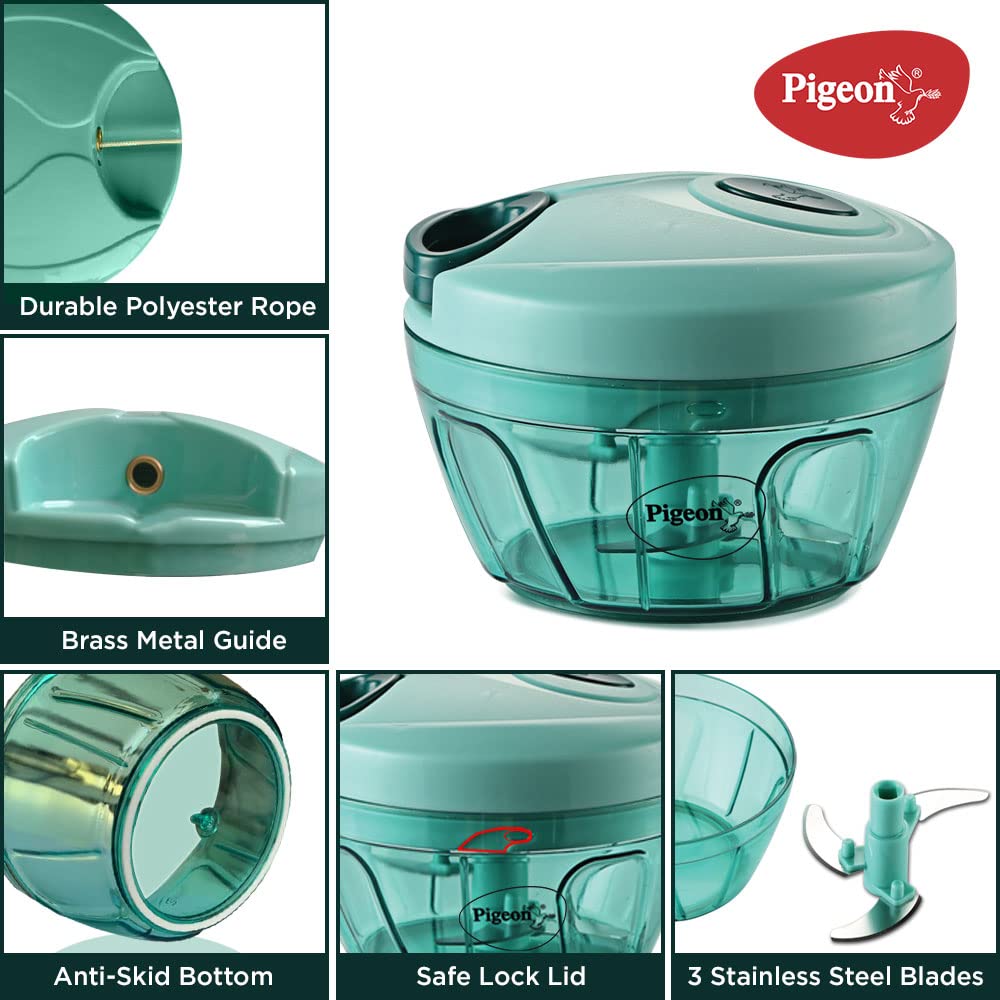 Polypropylene Mini Handy and Compact Chopper With 3 Blades for Effortlessly Chopping Vegetables and Fruits