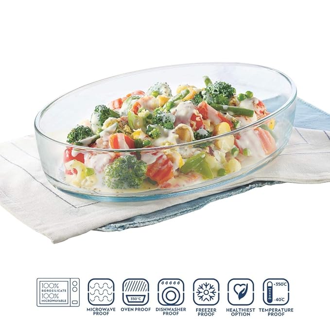 Glass Baking Dish, 1.6 L, Transparent, 1 Count