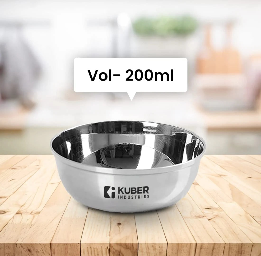 Stainless Steel Dinner Set Plates Set of 6 + Bowl Set of 6 + Glass Set of 6 Heavy Gauge Mirror Finish