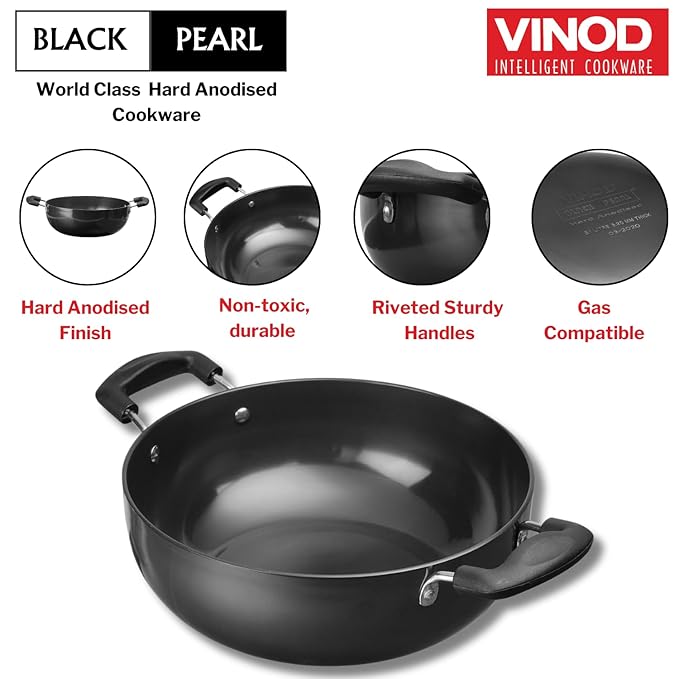 Anodised Induction Friendly Kadai, 4.1 L