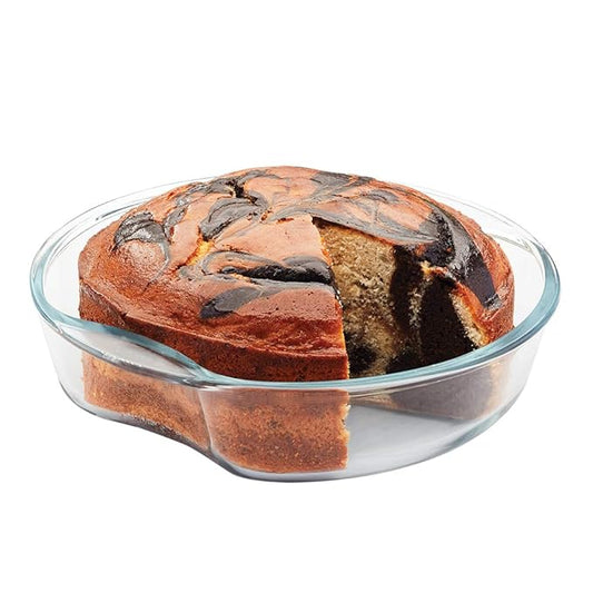 Round Glass Baking Dish, 1.5 L, Microwave Safe & Oven Safe, Transparent
