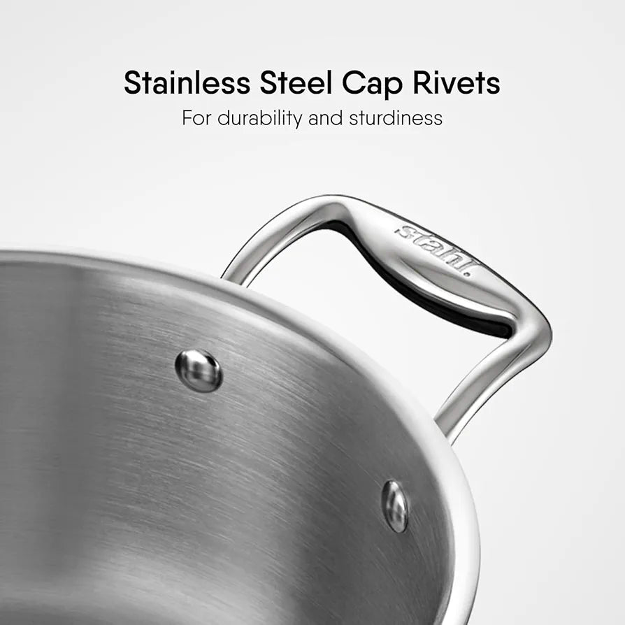 Triply Stainless Steel Sauce Pot, Casserole with Glass Lid