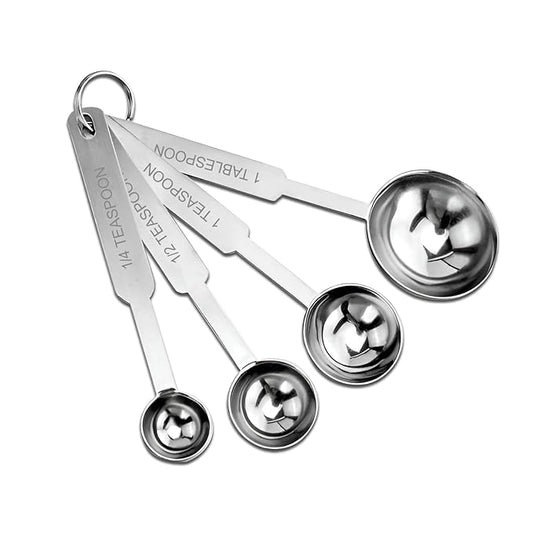 4 Pieces Stainless Steel Measuring Spoon Set for Measuring Dry & Liquid