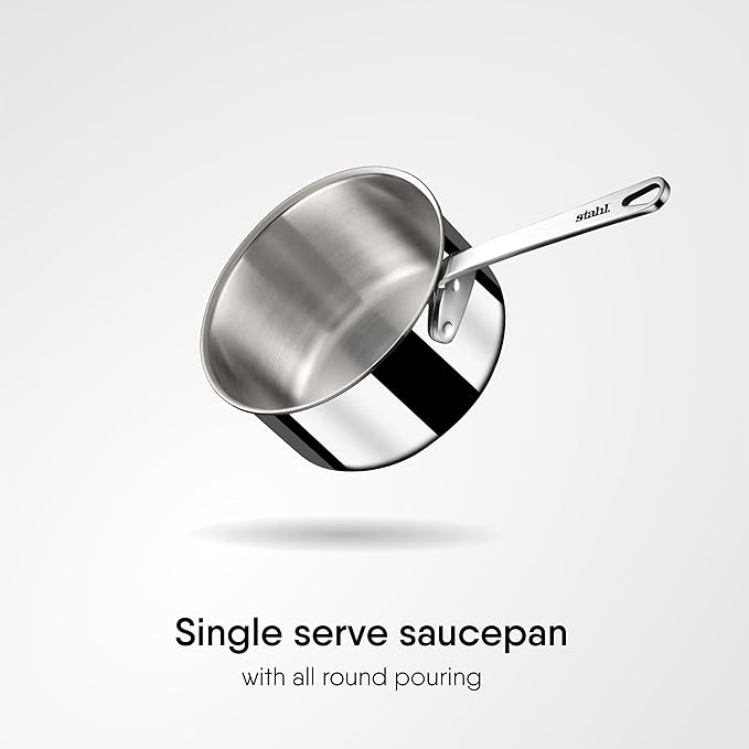 Triply Stainless Steel Mikro Saucepan, Mini Milk Pan, 1 Cup Tea/ Coffee Pan, 450 ml, 10 cm