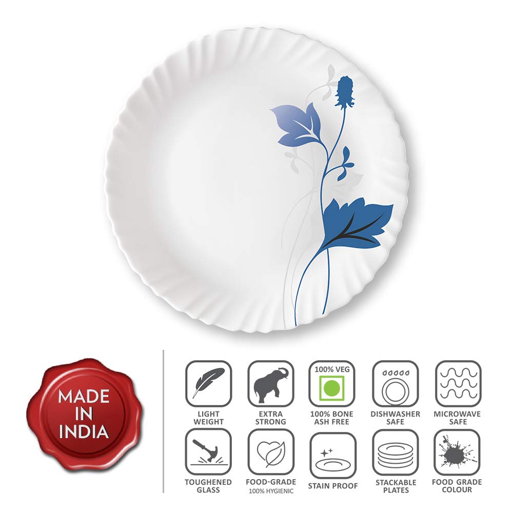 Opalware Ageria Full Plate, White, 11 inch, Set of 6